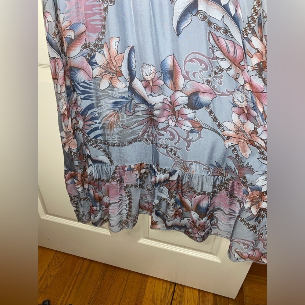 Elana Baldi Floral Midi Dress Made in Italy, Floral Lilies, Wedding Guest - Picture 5 of 9